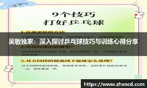 吴敏独家：深入探讨乒乓球技巧与训练心得分享